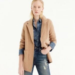 J. Crew Sophie Open Front Sweater Blazer Cardigan Size XXS Camel